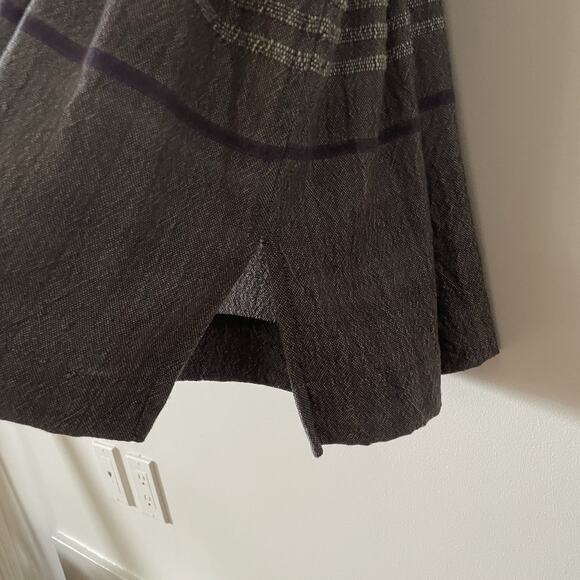 LemLem Gray Merino Wool Striped Dress Raw Hem Textured Knit Minimalist Natural M - Picture 7 of 13